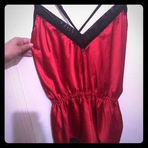 NWT Bebe nightgown romper medium red